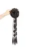 Tranças de peruca com presilha, novo cabelo trançado em botão de flor estilo chinês, mechas de cabelo simuladas, especificamente para estilo chinês tradicional, peruca elegante de rabo de cavalo lateral