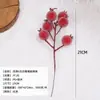 Fruta de granada miniatura, de tallo corto y realista, cuentas de vidrio en forma de granada de 6 ramas, decoraciones de bayas para arreglos florales de Año Nuevo, accesorios florales