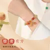 Pulsera de Calabaza de Jade Dorado Natural para Mujer, Pulsera de Cuentas de Calabaza Bodhi de Jade Blanco, Regalo para Hombres en el Año de Nacimiento