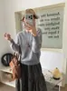 Deseo para "Naranja" Suéter de Punto de Lana Cachemir Cepillada Suave y Elástica Cuello Redondo Mujer 26 Otoño Invierno