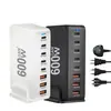 Cargador de nitruro de galio transfronterizo PD600W cabezal de carga rápida cargador multiport CE certificación cargador de teléfono móvil multifunción