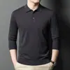 Suéter de Lã High-End Tendência para Homens com Seda de Amora, Suéter Básico de Malha Casual Solto com Gola Lapela para Homens