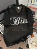 Playera Americana de Malla con Estampado de Letras, Cuello en V y Manga Corta para Mujer, Verano con Aberturas, Jersey Corto Holgado para Hombre y Mujer