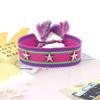 Pulseira de tecido trançado com rebite de estrela de cinco pontas em liga de prata para joias transfronteiriças, pulseira de pulso com franja de estrela de personalidade