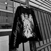 Camiseta casual suelta impresa retro americana de moda punk callejera gótica oscura Y2K subcultura Harajuku