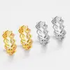 Nuevos Pendientes Entrelazados de Ola Tachonados con Diamantes Estilo Transfronterizo, Simples y de Moda, Brazaletes de Oreja Versátiles y Elegantes para Mujer, Estilo Minimalista de Nicho