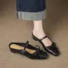 Zapatillas Chuyuji sin cordones de tacón de cuña para aumentar altura, puntera cerrada para mujer, para uso exterior en verano, Mary Jane de punta cuadrada, impresionantes mules que no cansan los pies