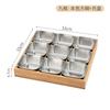 Aço Inoxidável 304 Bandeja Combinada de Bambu e Madeira Prato Quadrado com Compartimentos Prato de Panela Quente de Madeira Utensílios de Mesa Jiugongge