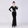 Roupa corporal de veludo dourado outono e inverno 2023 corte justo roupa de etiqueta feminina novo traje clássico para dança e treinamento de yoga