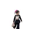 Conjunto de Ropa para Niña Otoño 2025 Nuevo Elegante Versión Coreana Camiseta de Manga Larga con Dibujos Animados para Bebé y Pantalones Cargo Conjunto de Dos Piezas