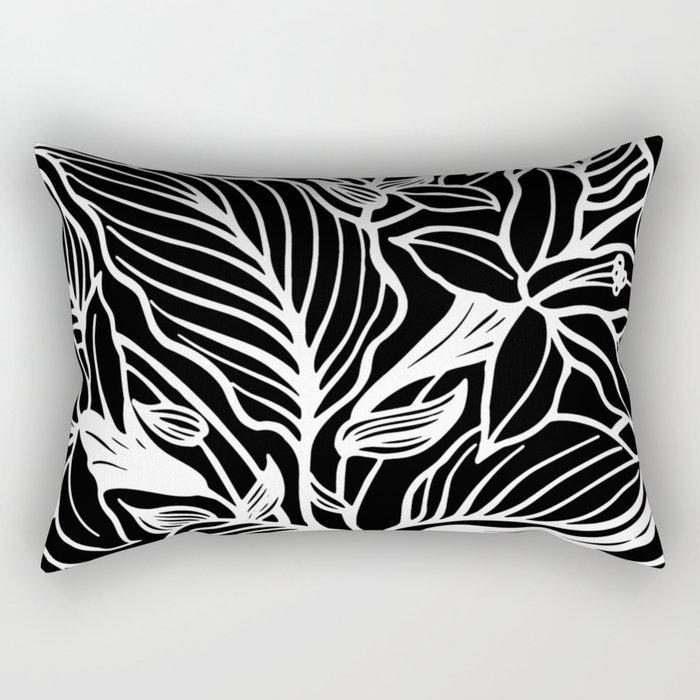 black-white-floral-rectangular