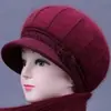 Sombrero de Otoño e Invierno para Mujeres de Mediana Edad y Mayores, Gorro de Lana Tejido para Abuela, Señora Mayor, Protección contra el Frío, Calidez, Más Terciopelo, Grueso, Gorro de Lana para Mamá