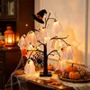 Nueva Luz de Noche Fantasma de Halloween Calabaza Gasa Fantasma Árbol Luz Decorativa Fiesta Cadena de Luces Luminosas Festival Luces Pequeñas de Colores