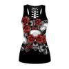 Aliexpress Recorte de Crânio de Halloween Impresso em 3D Regata Esportiva Roupa de Yoga Camiseta Básica Externa Ajuste Slim Pode Ser Usada Fora