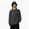 Suéter de Tricô Versátil Outono Feminino Listrado Color Block Estilo Coreano Gola Henley Solto Macio Listrado Novo Top