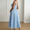 Baifen ClothingTemu Transfronteiriço 2026 Verão Novo Estilo Doce e Fresco Vestido com Alça Jacquard para Marcar a Cintura