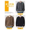 Sudadera Falsa de Dos Piezas de Manga Larga para Hombre, Cuello Henley, Corte Holgado Casual, Versátil, Chaqueta Superior Estilo Nuevo Otoño 2026 para Hombre