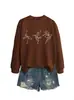 Sudadera casual cómoda y elegante para mujer de Amazon, eBay, sitio independiente, con líneas de tres chicas bailando, nuevo modelo de otoño e invierno