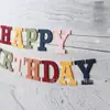 Faixa Feliz Aniversário de Feltro Guirlanda de Primeiro Aniversário Decoração de Festa Decoração Pendurada Arranjo de Cena Adereços para Fotos