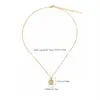 Collar con colgante de flor pintado al óleo dulce y elegante estilo coreano para mujer, estilo pintura al óleo, cadena para clavícula de acero inoxidable chapado en oro de 18 quilates a la moda