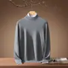Suéter de Cachemira Nuevo Otoño/Invierno 2026 para Hombre Bai Cai Rong, Tejido de Manga Larga de Cuello Medio, Camisa Polo Casual de Negocios