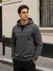 Sudadera con capucha y media cremallera para hombre transfronteriza, sudadera de trabajo para hombre europea y americana con múltiples bolsillos con cremallera, engrosada para otoño e invierno