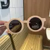 Óculos de Sol Fofos Infantis Cor Macaron Fosco Óculos de Sol Polarizados para Bebê Estilo Coreano Armação Redonda Silicone Novo Simples