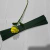 Paquete de material de producción para tejer a mano con varilla de flores, alambre termofusible, pegamento termofusible, ramo de flores de ganchillo, girasol, lana, bricolaje