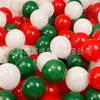 Decoración transfronteriza paquete de globos navideños de 10 pulgadas Rojo verde metálico dorado impreso látex diseño de escena de fiesta