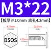 Yishenglong Pernos Remachables para Agujero Ciego de Acero Inoxidable Tuercas Remachables Placa de Presión Hexagonal Rosca Bsos-M3M4