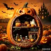 Novo produto transfronteiriço: Ornamento de mesa com padrão de coruja dupla face estilo country americano, Decoração de artesanato em madeira para Halloween