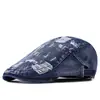 Boina de Mezclilla Rasgada de Moda Casual Moda Coreana Gorra Lavada Vieja Primavera y Verano Gorra Delantera para Hombres y Mujeres