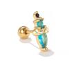 Moda Coreana Transfronteriza Micro-incrustada Colorida Hao Shi Serie Princesa Aleación de Titanio Arete de Uña para Mujer Diseño Nicho Perforación Joyería
