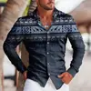 Moda transfronteriza Camisa nueva de otoño para hombre Impresión digital 3D casual para exteriores de manga larga una generación de cabello