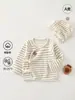 Roupas de Bebê Categoria Recém-nascido um Top Stretch de Algodão à Base de Plantas Roupas de Casa de Manga Longa + Chapéu para Bebê e Crianças Anyang