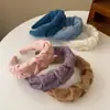 Faixa de Cabelo Plissada de Pelúcia Outono e Inverno para Mulheres 2025 Novo Grampo de Cabelo para Mulheres Coque Larga Versátil Faixa de Cabelo para Passeio Acessório de Cabeça para Mulheres