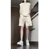 Conjunto de Colete e Shorts Masculino Moda Verão Casual Americano High Street Estiloso Top Esportivo e Calça de Comprimento Médio
