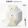 Elegante paraguas manual para uso tanto soleado como lluvioso, paraguas floral engrosado, portátil, ultraligero, paraguas de protección solar para exteriores para mujer con recubrimiento negro