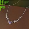 Collar de Plata Esterlina S925 Alas de Ángel Amante Juego de Collar de Diamantes Cadena Joyería Coreana de Plata Esterlina