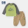 Conjunto de Roupa de Outono para Meninos Camiseta de Manga Longa Calça Comprida Roupa Infantil Camiseta Básica para Crianças Calça Casual para Crianças Tendência Infantil