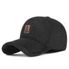 Chapéu de Algodão Masculino para Meia-Idade e Idosos Outono e Inverno à Prova de Vento e Frio Proteção para as Orelhas Chapéu para Pai Idoso Acolchoado com Lã Baseball Cap Espesso Quente