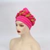 Novo Chapéu Transfronteiriço com Design Espacial, Strass Dourados, Chapéu com Lenço de Cabeça Trançado, Chapéu de Cabelo Étnico Africano, Chapéu Lenço de Cabeça