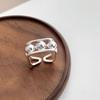 Anillo de Anillo Hueco de Borde Ancho para Mujer, Personalidad Dulce y Fresca, Anillo Abierto Versátil de Moda Creativo, Anillo para Dedo Índice de Nicho de Ins