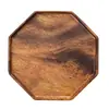 Bandeja Octagonal de Nogal Sudamericano Cuenco de Madera para Frutas Bandeja para Tazas de Té de Uso Doméstico Japonés Plato Creativo de Madera Maciza