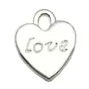 Set Mixto de 20 Accesorios para Joyería DIY de Aleación Plateada Brillante: Etiquetas en Forma de Corazón, Dijes para Pulseras, Colgantes para Collares de Amor y Adornos Colgantes