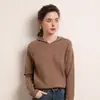 Otoño/Invierno 2026 Sudadera con Capucha de Cachemir Sencilla de Color Sólido Hombro Raglán Tejida Holgada Adelgazante para Viajar Capa Base para Mujer