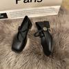 Zapatos Mary Jane Gruesos de Punta Cuadrada Suaves Estilo Hada para Mujer, Nuevo Modelo Primavera 2025 con una Sola Correa y Tacón Medio, de Moda
