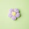 Em estoque artesanal crochet puff flor flor de lã DIY grampo de cabelo acessórios corpete saco de roupas acessórios flor