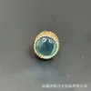 Anillo Nuevo Estilo con Incrustaciones Completas de Diamante de Cristal, Estilo Retro Personalizado, Joyería Transfronteriza Europea y Americana, Anillo Ojo de Gato, Color Ecológico, Fuente de Suministro