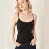 Camisola de Modal de una pieza para mujer con cinturón, almohadilla para el pecho, delgada, interior, pequeña, con tirantes, para uso exterior, camiseta interior para mujer, ropa interior